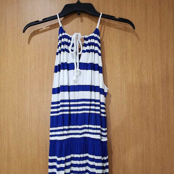Milly Dresses & Skirts - Milly Design Nation, blue white nautical halter maxi dress, Large